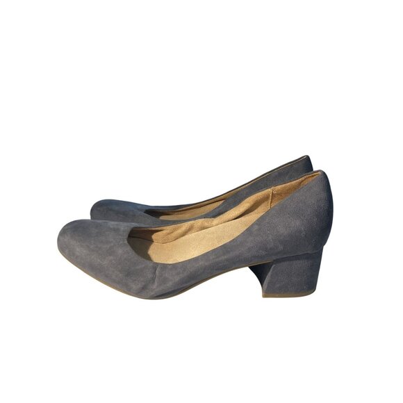 Naturalizer Women's Size 10 Grey Suede Block Heel Pumps shoes - Picture 2 of 7